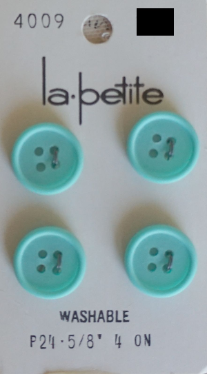 Vintage LaPetite 4009 4 Buttons Blue Aqua